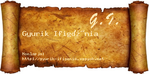 Gyurik Ifigénia névjegykártya